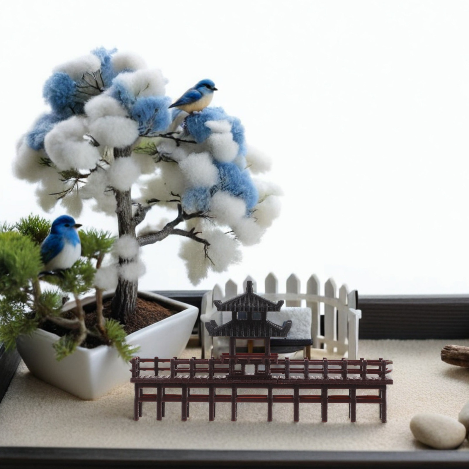 Miniature Chinese Pavilion Bri - đánh giá và giá Bonsai Garden Landscape Design