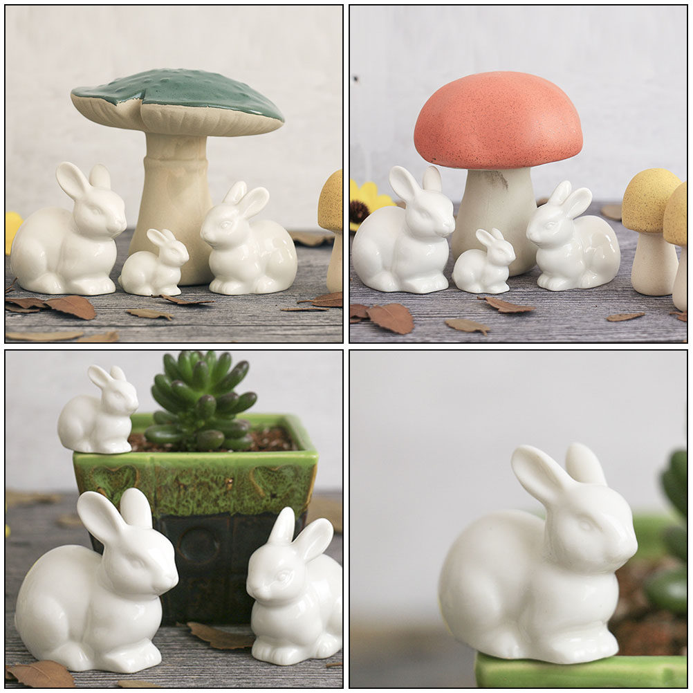 5Pcs Small Ceramic Rabbit Deco - đánh giá và giá Bonsai Garden Landscape Design